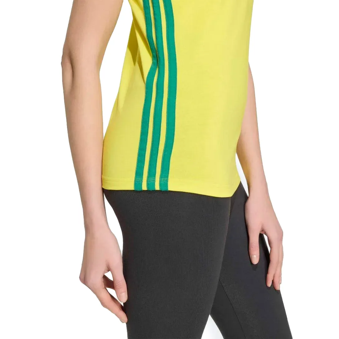 Imagem destacando detalhes e qualidade da blusa Adidas amarela